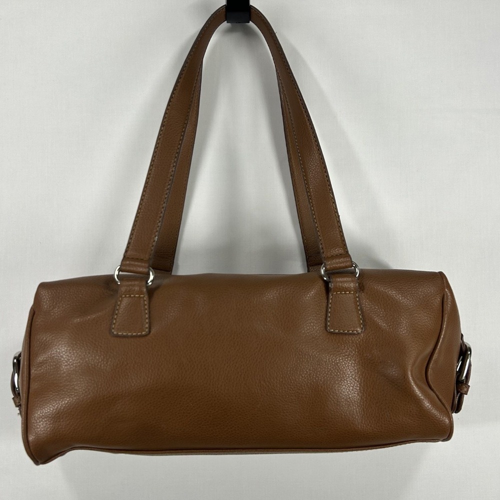 Nine West Vintage 2000S/ Y2K Woman's Bowling Shoulder Faux Leather Bag Brown